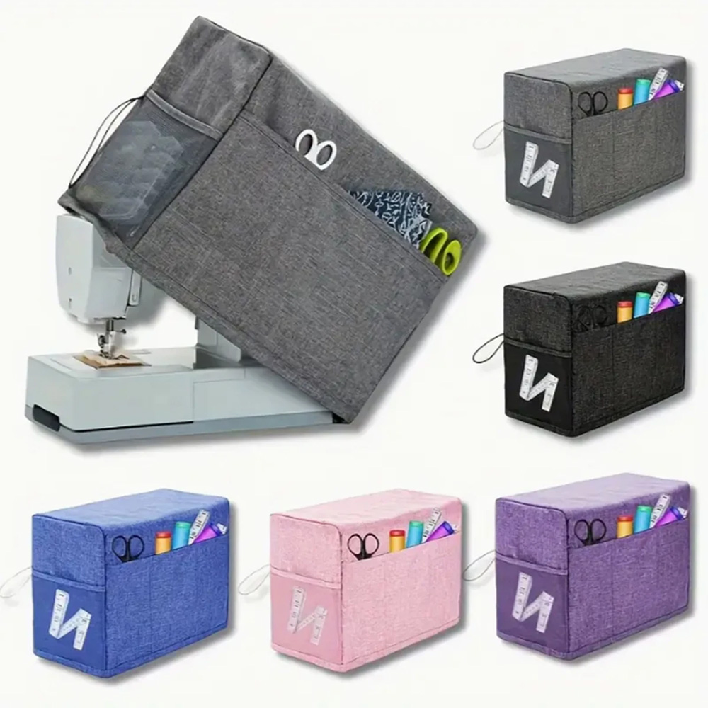 Sewing Expert - ユニバーサルミシンカバー、収納ポケットとサイドハンドル付き、ほとんどの標準ミシン用の保護ダストカバー