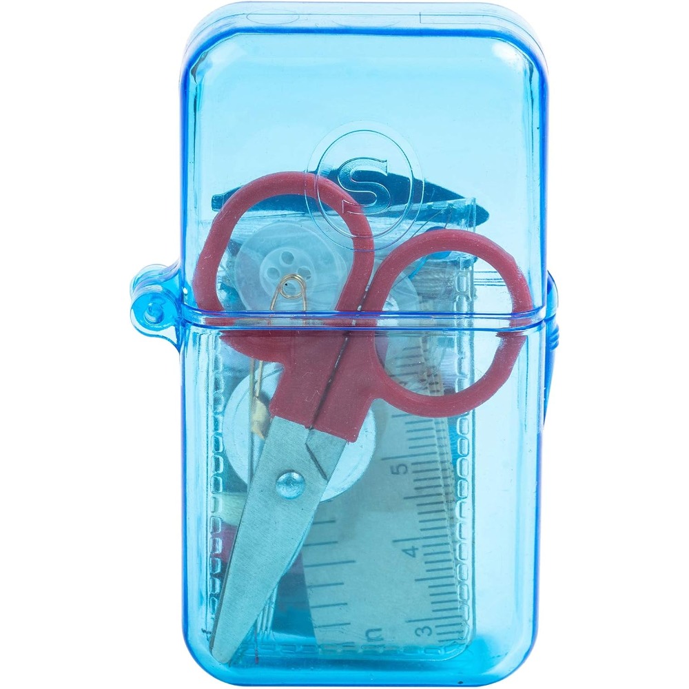 Sewing Kit - 旅行用裁縫キット 携帯用裁縫セット 針、糸、ボタン、ハサミ、指ぬき付き 緊急修理用 家庭旅行用 アソートカラー