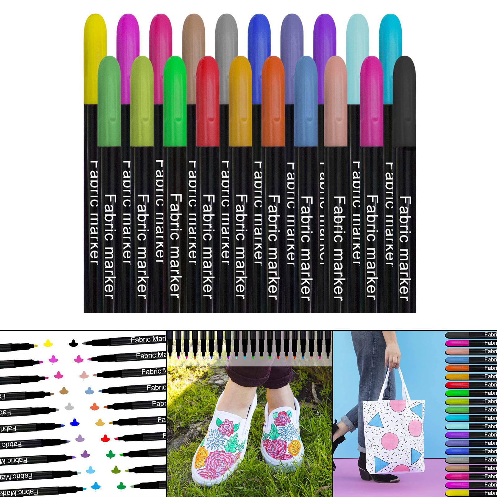 Sewing Textile Art - カラフルな布製マーカーペン、パーマネントクラフト、ハンドバッグ、スニーカー、衣類装飾、縫製アクセサリー