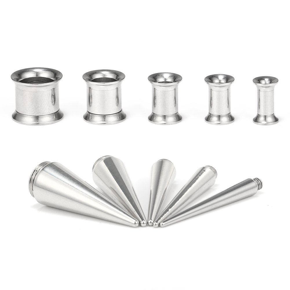Seam Gauge Metal - ユニセックスのステンレス鋼のねじ留め金,2 in 1, 6g,4g,2g,0g,00gのめねじ構造