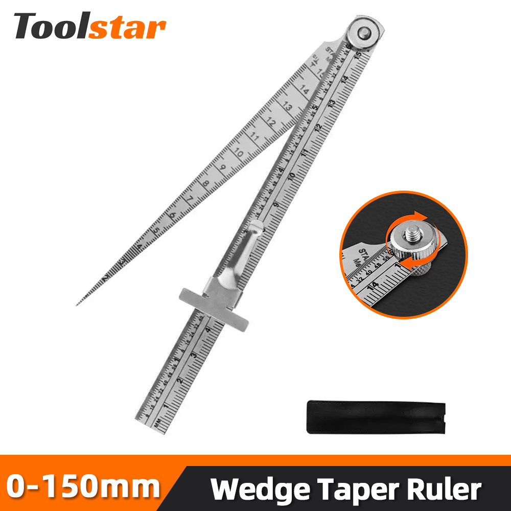 Seam Gauge Metal - ツールスター ウェッジテーパーレーラー ステンレス鋼 0-150mm フィーラーゲージ 深さ測定器