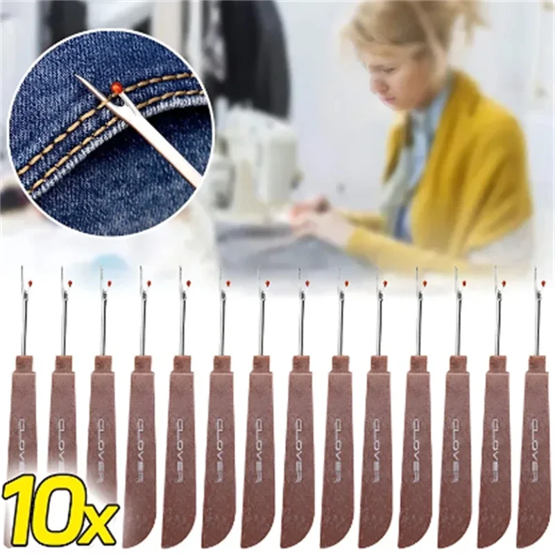 Seam Ripper Tool - 1/10 個鋼糸カッター木製プラスチックハンドルシームリッパーステッチ除去ナイフ針アート縫製ツール DIY 縫製アクセサリー