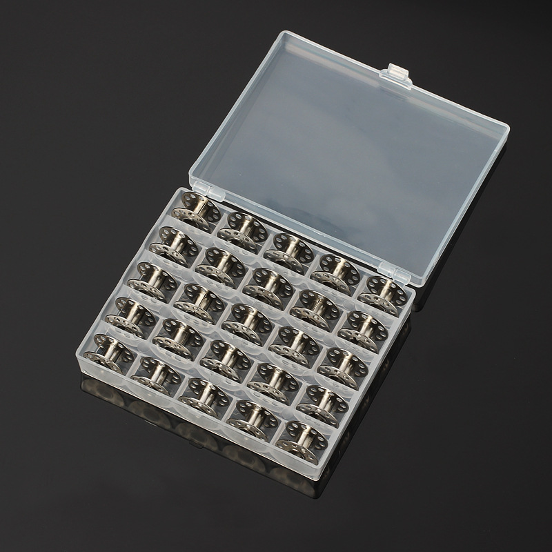 Thread Bobbins Empty - 25 ピース/セット空のボビンミシンプラスチックケース収納ボックスミシンスプール用糸収納ケース縫製ツール