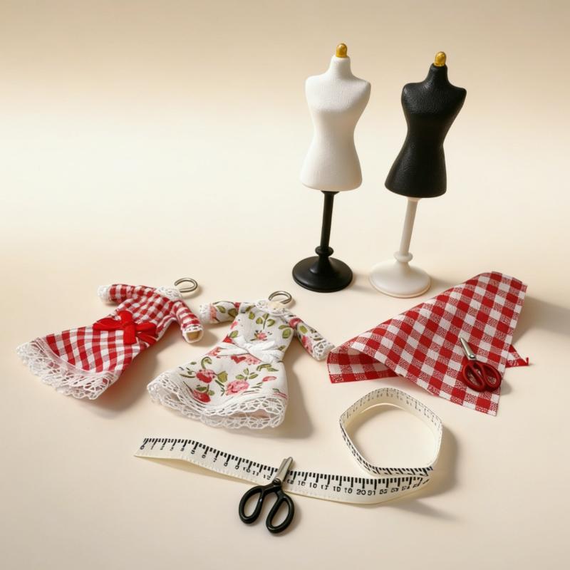 Sewing Kit - 1 セットマネキントルソー衣類ラック/縫製シーンアクセサリー 1:12 スケールドールハウスミニチュアドレスフォームキット