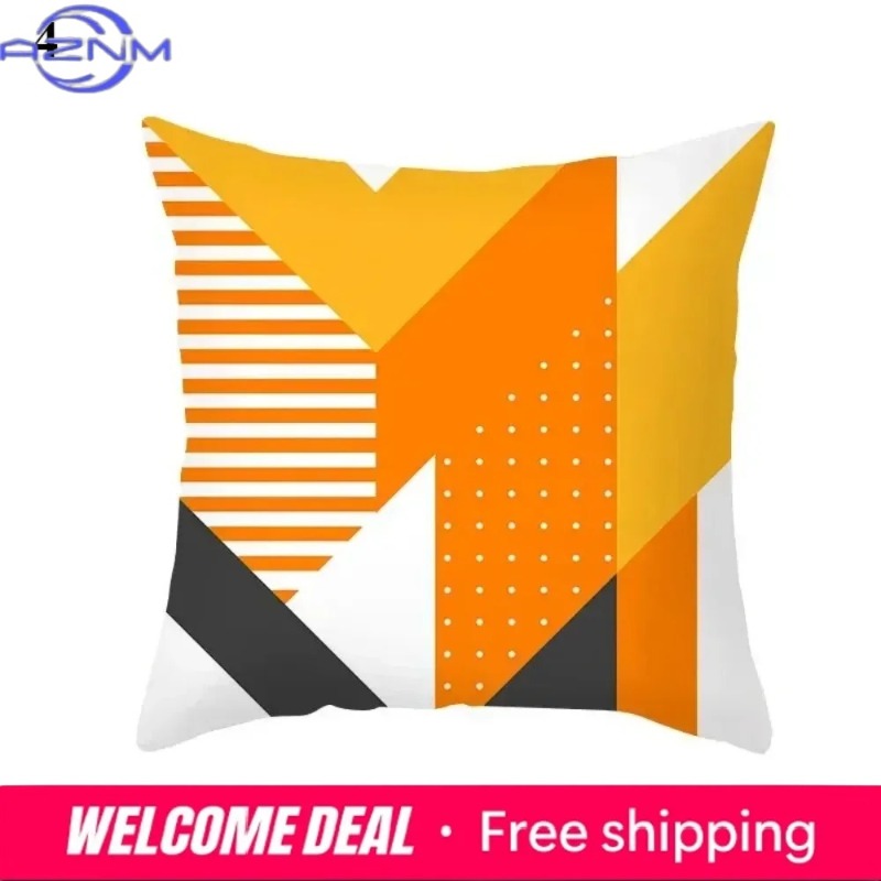 ボヘミアンオレンジ抽象柄クッションカバー、ミッドセンチュリー - Century Textile & Sewing Supply Reviews のレビューと価格