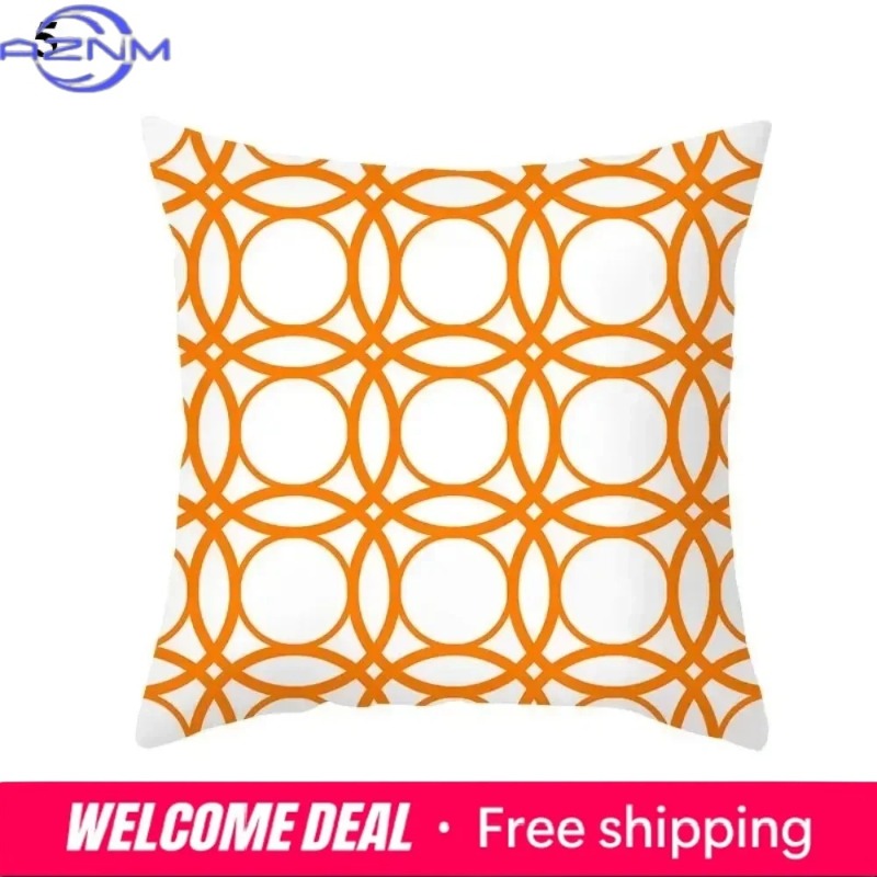 ボヘミアンオレンジ抽象柄クッションカバー、ミッドセンチュリー - Century Textile & Sewing Supply Reviews のレビューと価格