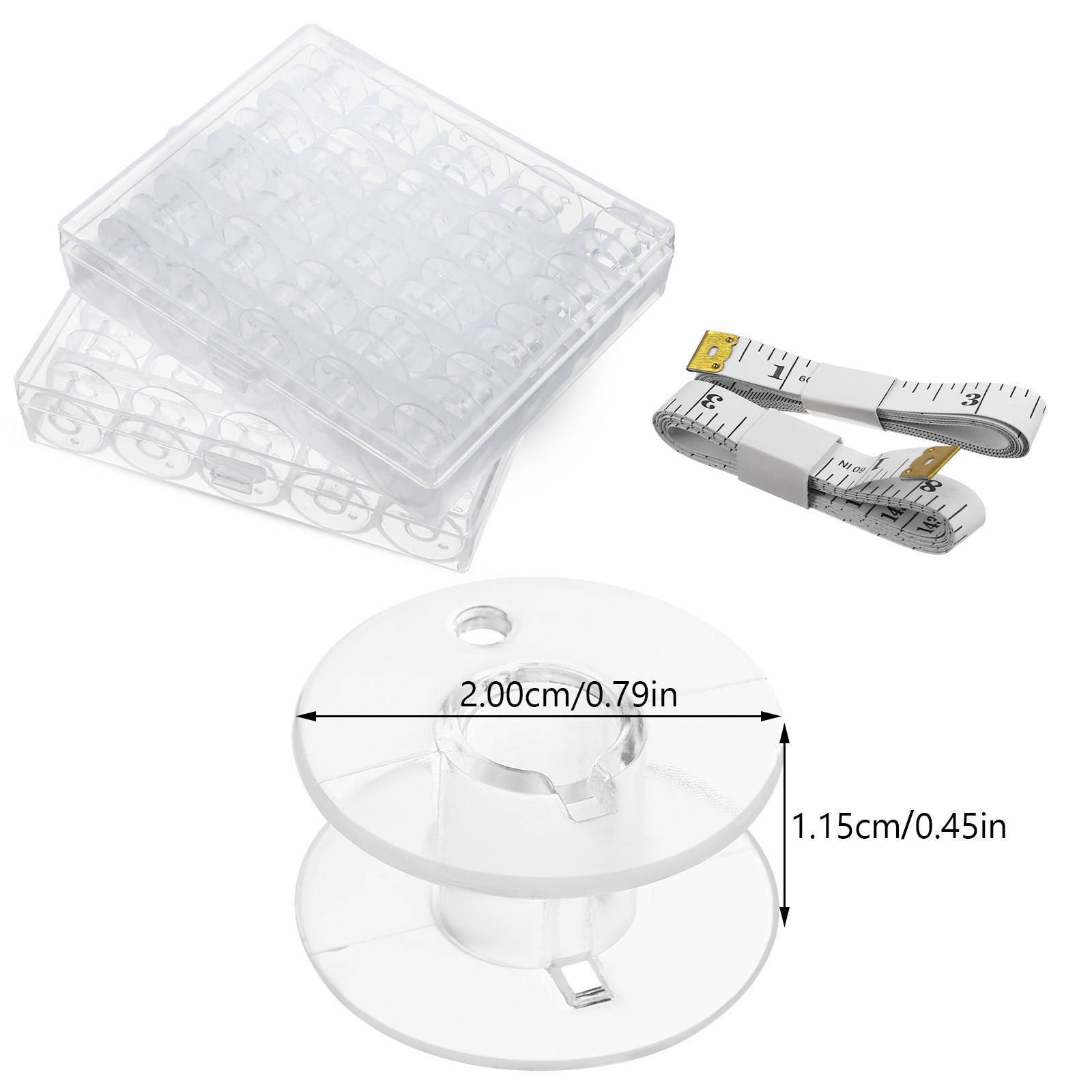 1 セット縫製ボビン収納ボックス透明プラスチック交換可能な糸 - Thread Bobbins Empty のレビューと価格