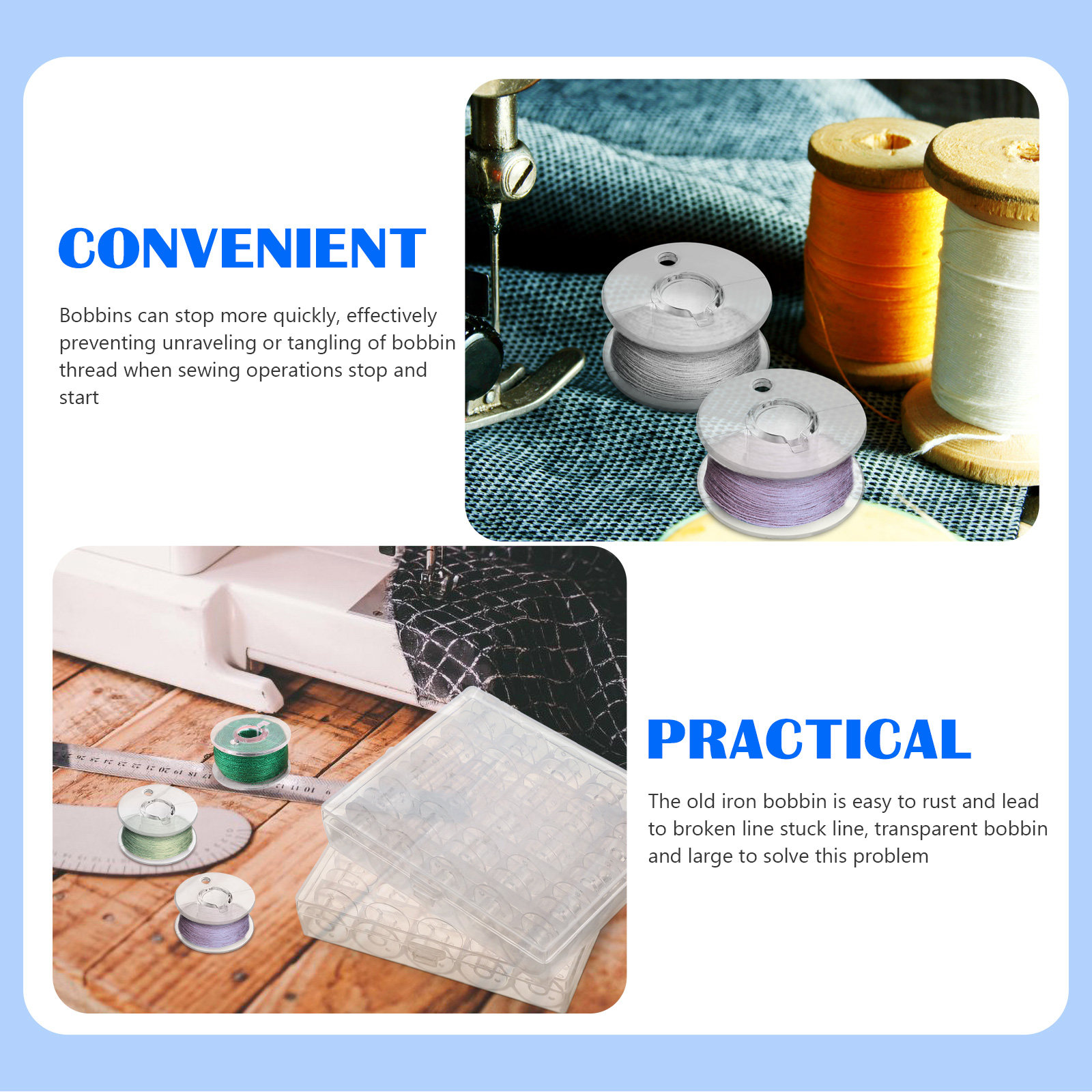 1 セット縫製ボビン収納ボックス透明プラスチック交換可能な糸 - Thread Bobbins Empty のレビューと価格