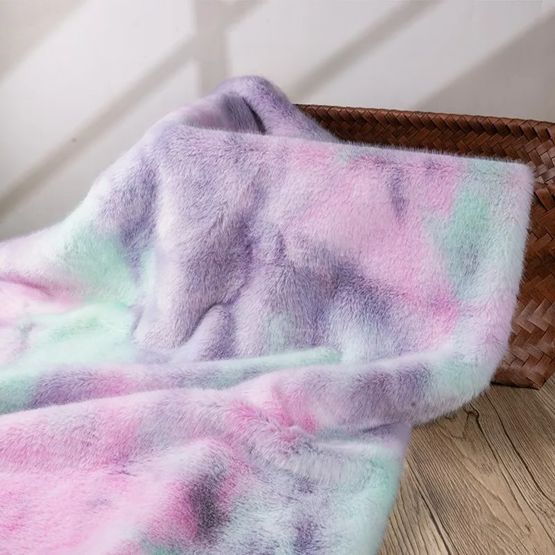 模造テディベアタイダイミンク毛皮生地綿人形人形カラフルなレイ - Sewing Tie Dye のレビューと価格