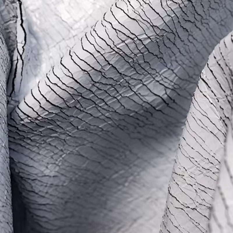 グレーレトロクラックレザーテクスチャヘビーウェイトストレッチ - Sewing Textile Art のレビューと価格