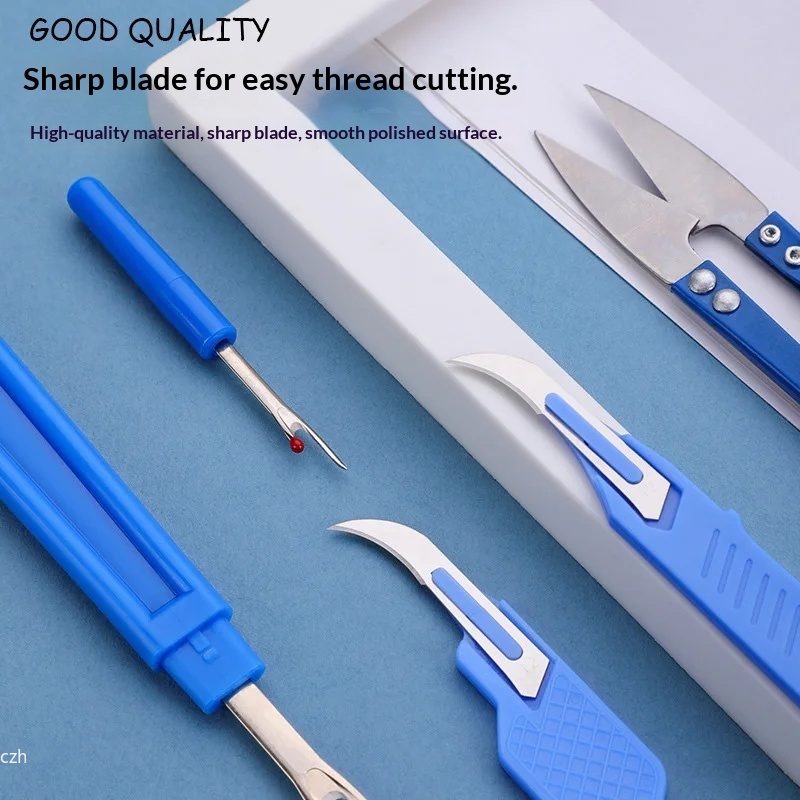5個入り ブルー ソーイングリッパーキット 糸切り器 シーム - Sewing Kit のレビューと価格