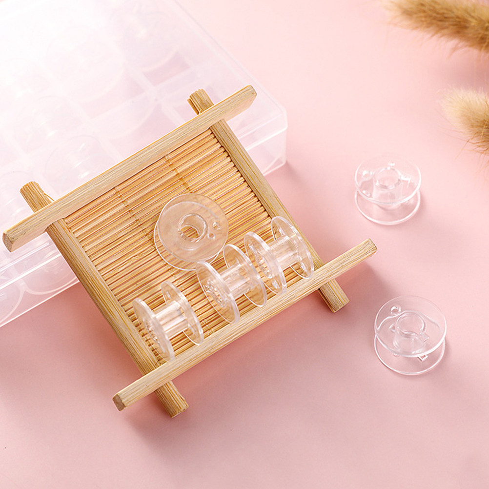 1セット耐摩耗性透明縫製ボビンプラスチック製空スプール刺繍機 - Thread Bobbins Empty のレビューと価格