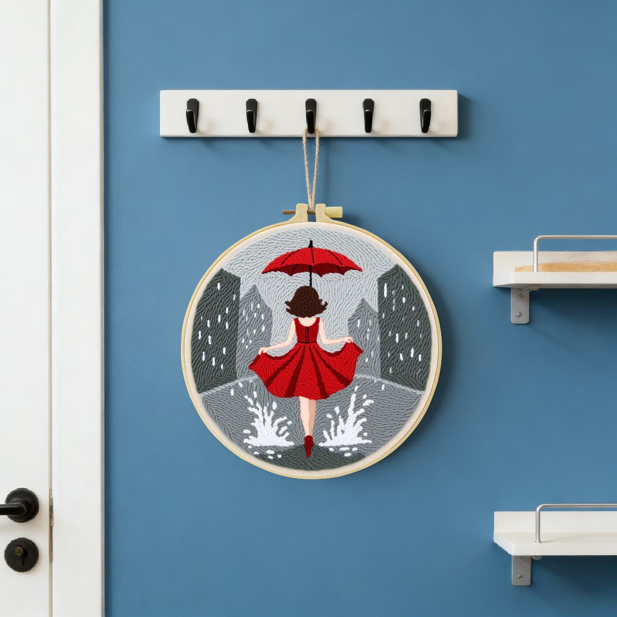 20X20CM/7.87インチ 女性用パンチニードル刺繍セッ - Sewing Textile Art のレビューと価格