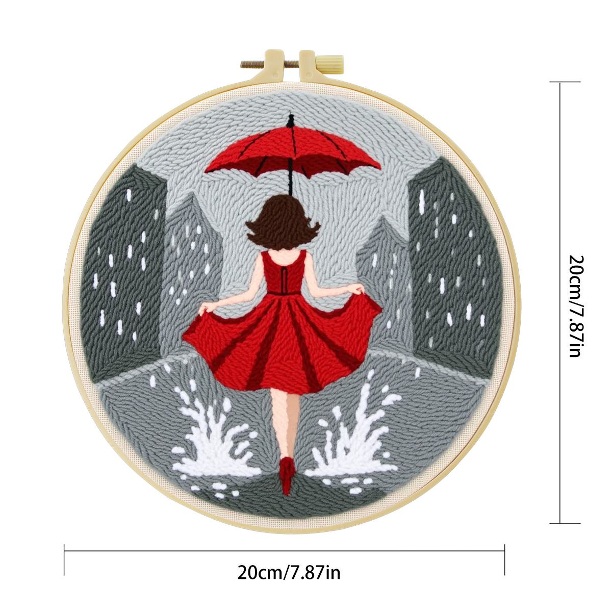 20X20CM/7.87インチ 女性用パンチニードル刺繍セッ - Sewing Textile Art のレビューと価格