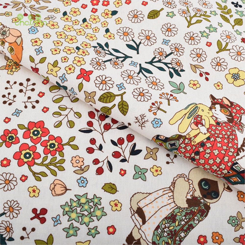 Chainho、プリントコットンリネン生地、DIYキルティン - Sewing Geotextile Fabric のレビューと価格