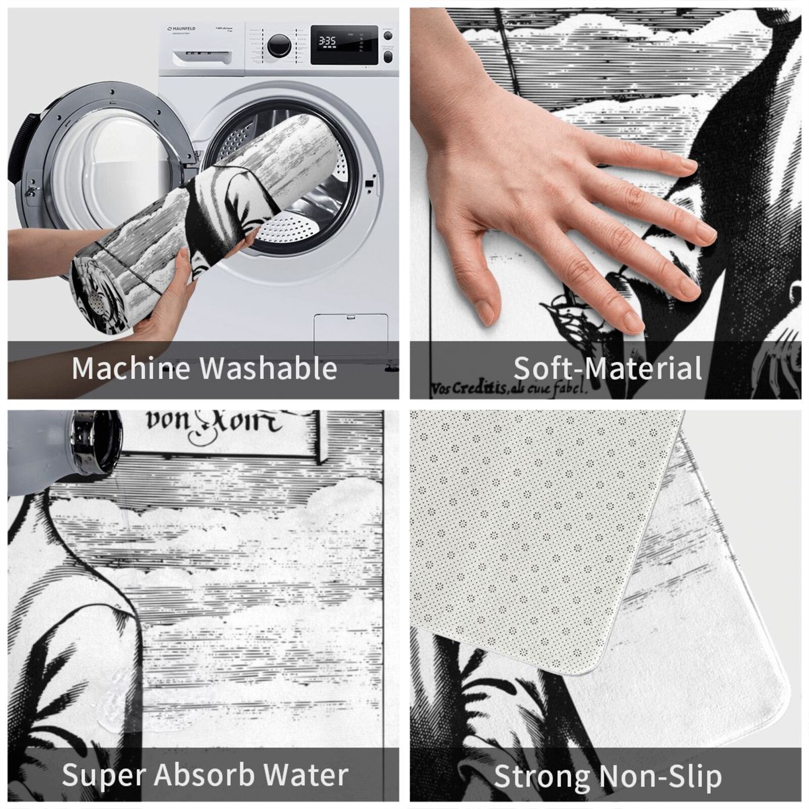 ペスト中世イラストカーペットマットラグクッションソフトノンス - Century Textile & Sewing Supply Reviews のレビューと価格