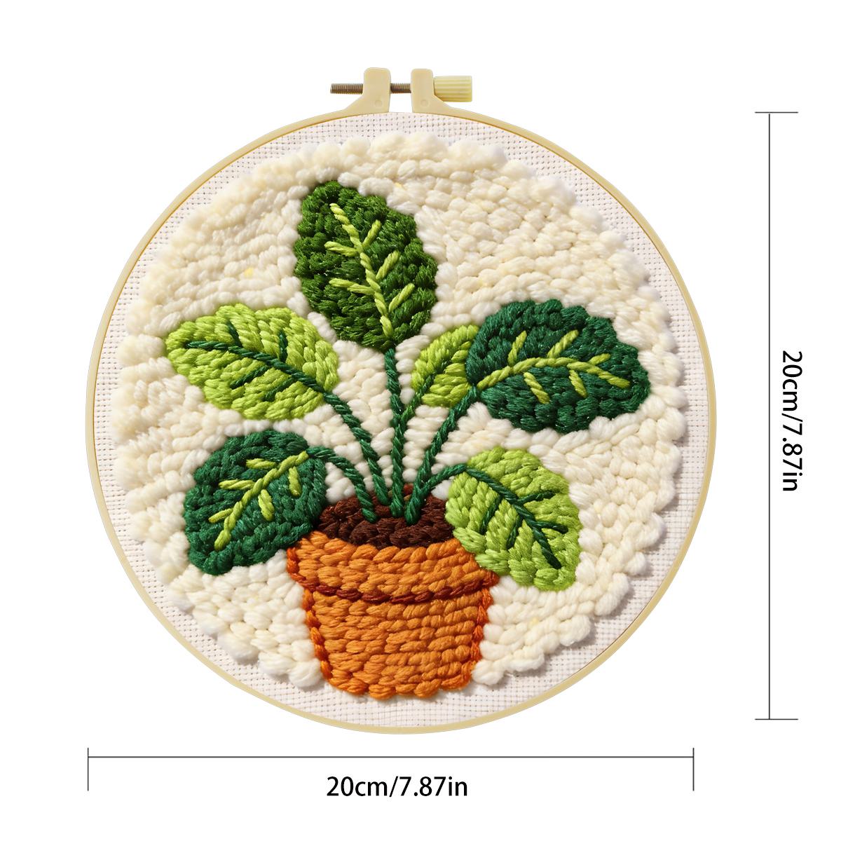 20X20CM/7.87インチ リーフ柄 パンチニードル刺繍 - Sewing Textile Art のレビューと価格
