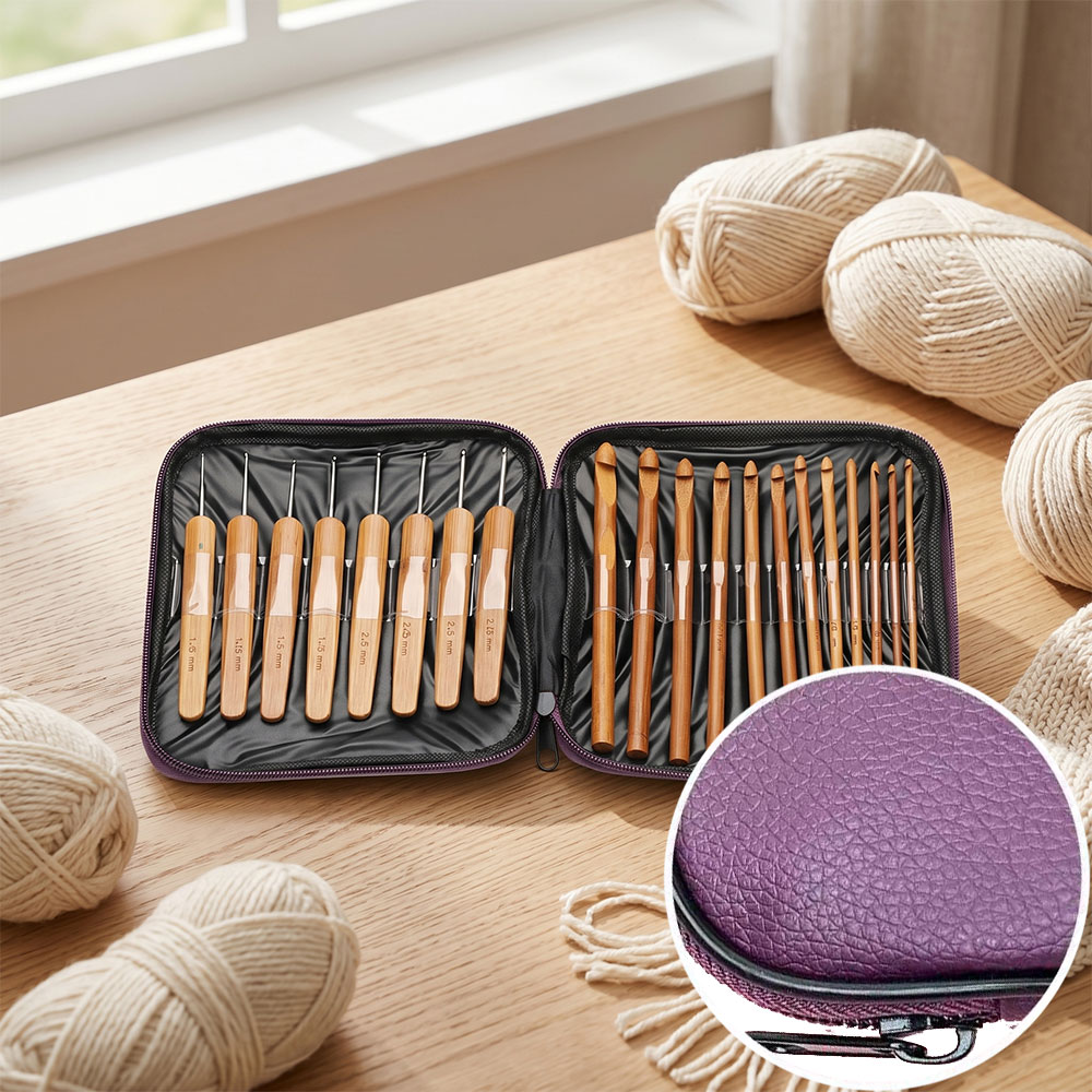 74個入り竹製かぎ針セット、毛糸編み工芸用裁縫道具、携帯用収 - Sewing Kit のレビューと価格