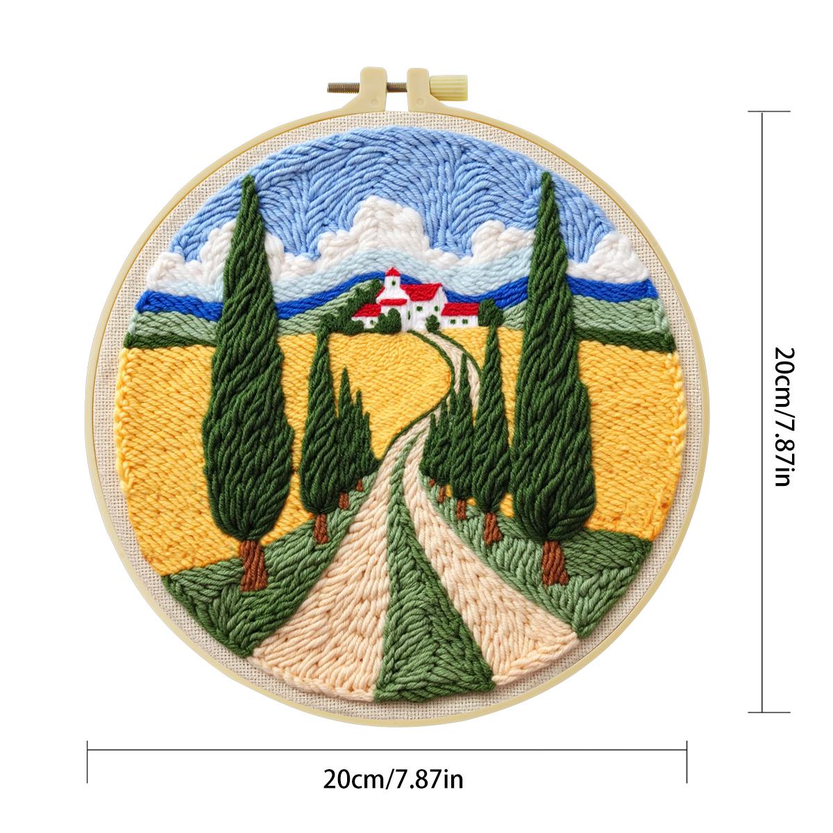 20X20CM/7.87インチ フィールドパンチニードル刺繍 - Sewing Textile Art のレビューと価格
