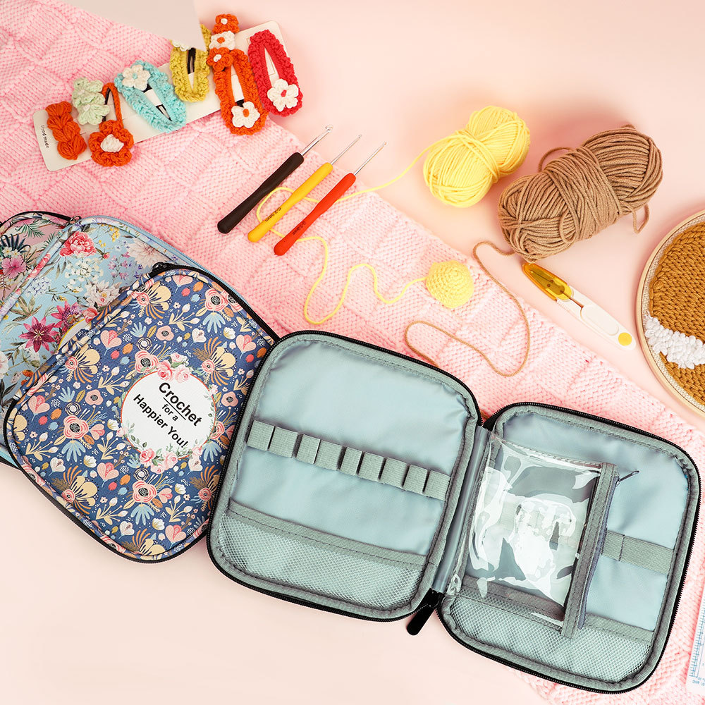 防水ニットツールアクセサリー収納バッグ、花柄プリント、複数の - Sewing Tas のレビューと価格