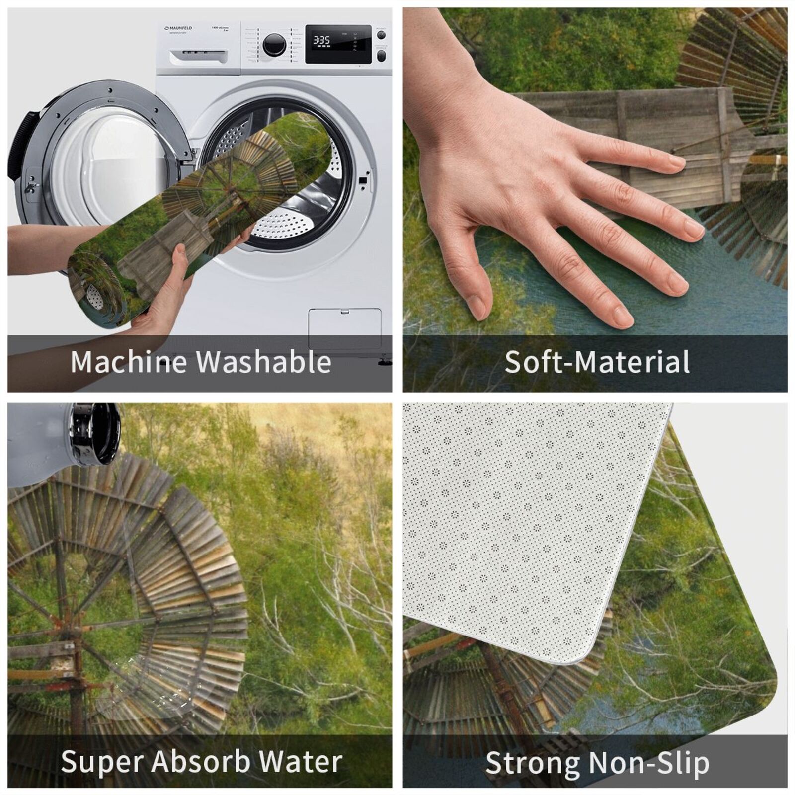 木製風車カーペットマットラグクッション木製風車風車歴史的風車 - Century Textile & Sewing Supply Reviews のレビューと価格
