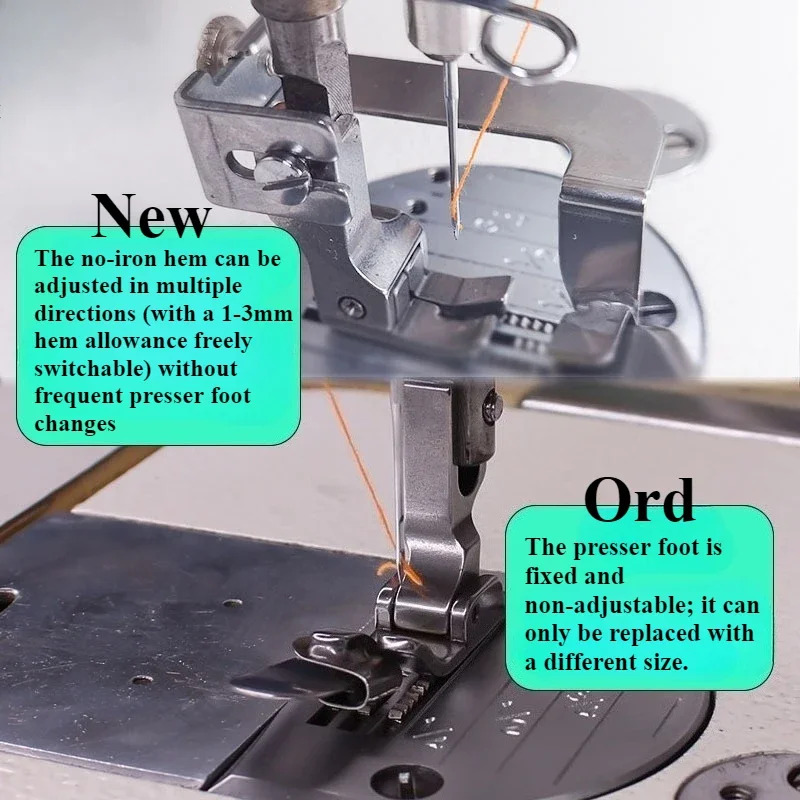 フラットベッドミシン用調整可能なノーアイロンヘマーフット、フ - Sewing Expert のレビューと価格