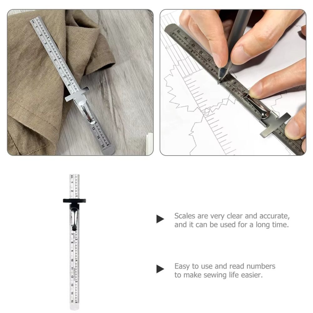 取り外し可能なクリップ付きステンレス鋼定規 正確な目盛り付き - Seam Gauge Metal のレビューと価格