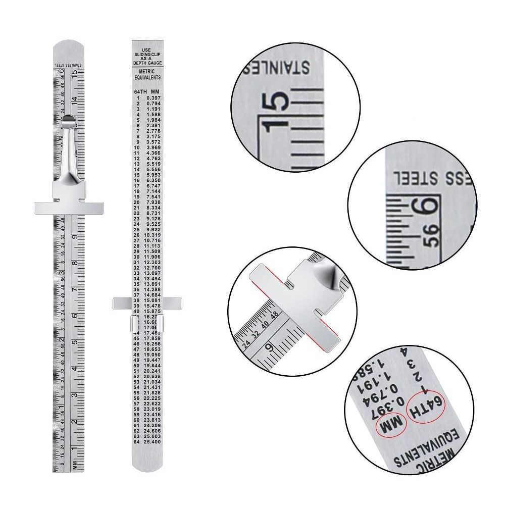 取り外し可能なクリップ付きステンレス鋼定規 正確な目盛り付き - Seam Gauge Metal のレビューと価格