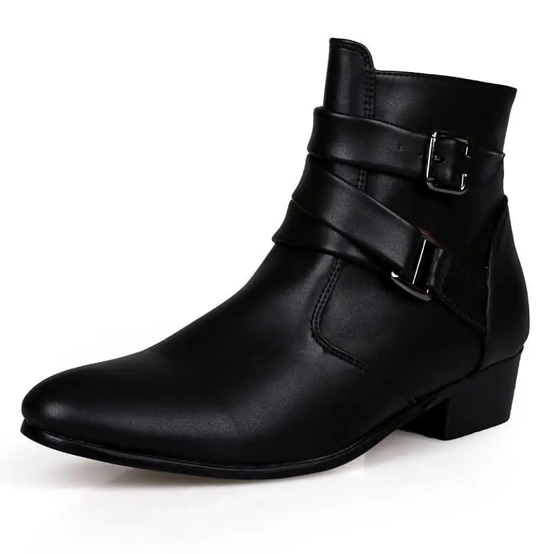 新しいメンズブーツ レザーチェルシーブーツ ハイトップバック - Sewing Nylon のレビューと価格