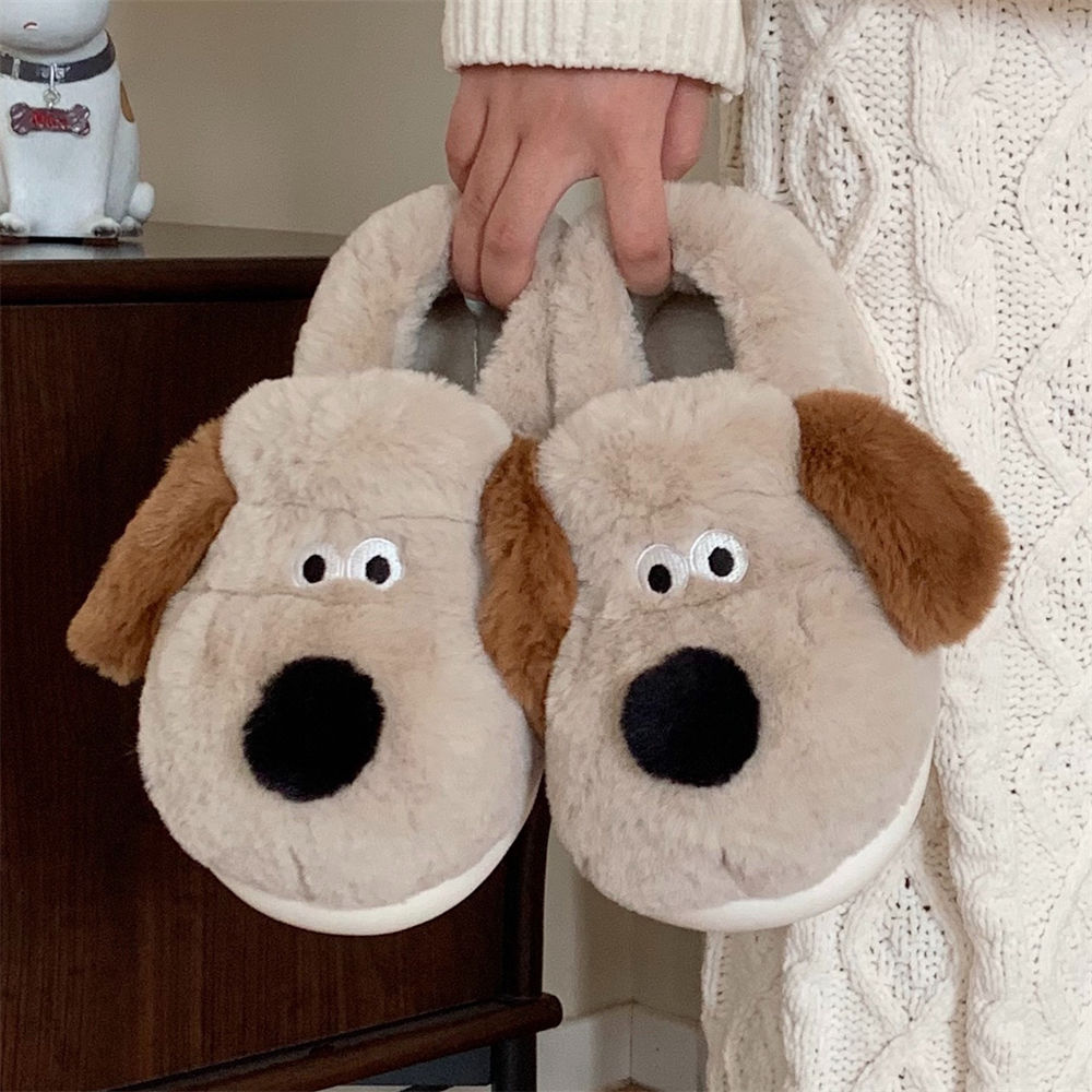 Size36-45抱擁犬スリッパ女の子ふわふわ暖かいスライド - Sewing Cotton のレビューと価格
