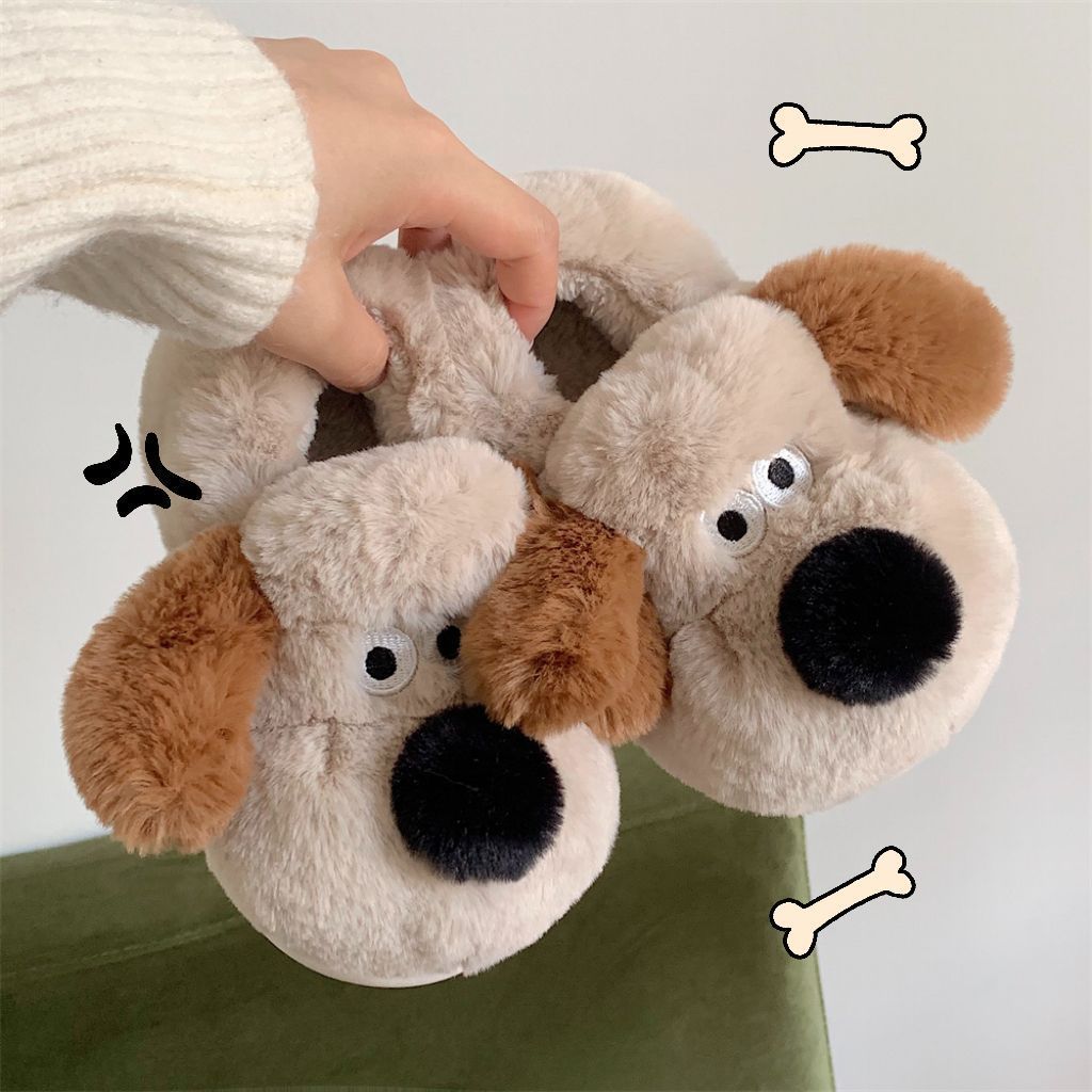 Size36-45抱擁犬スリッパ女の子ふわふわ暖かいスライド - Sewing Cotton のレビューと価格