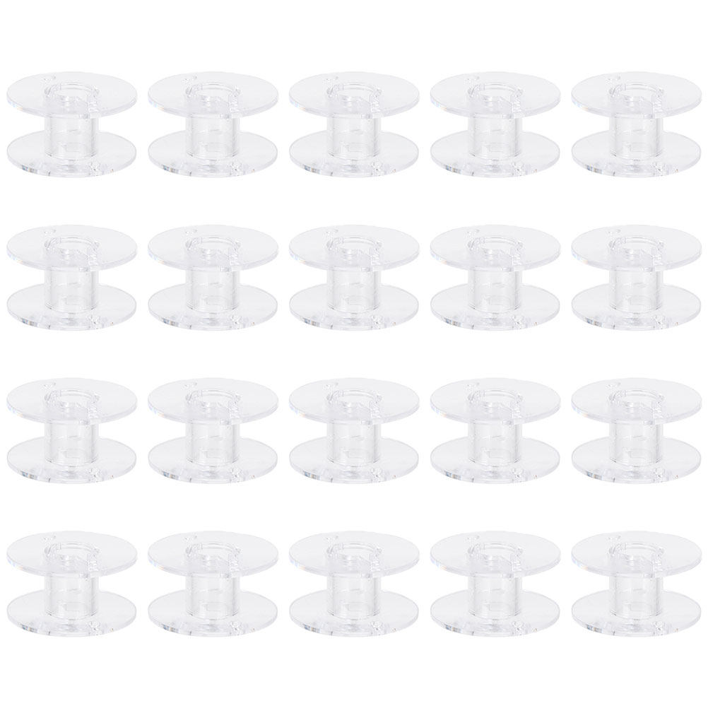 60個入り プラスチック製透明ミシンボビン 透明刺繍糸 空ボ - Thread Bobbins Empty のレビューと価格