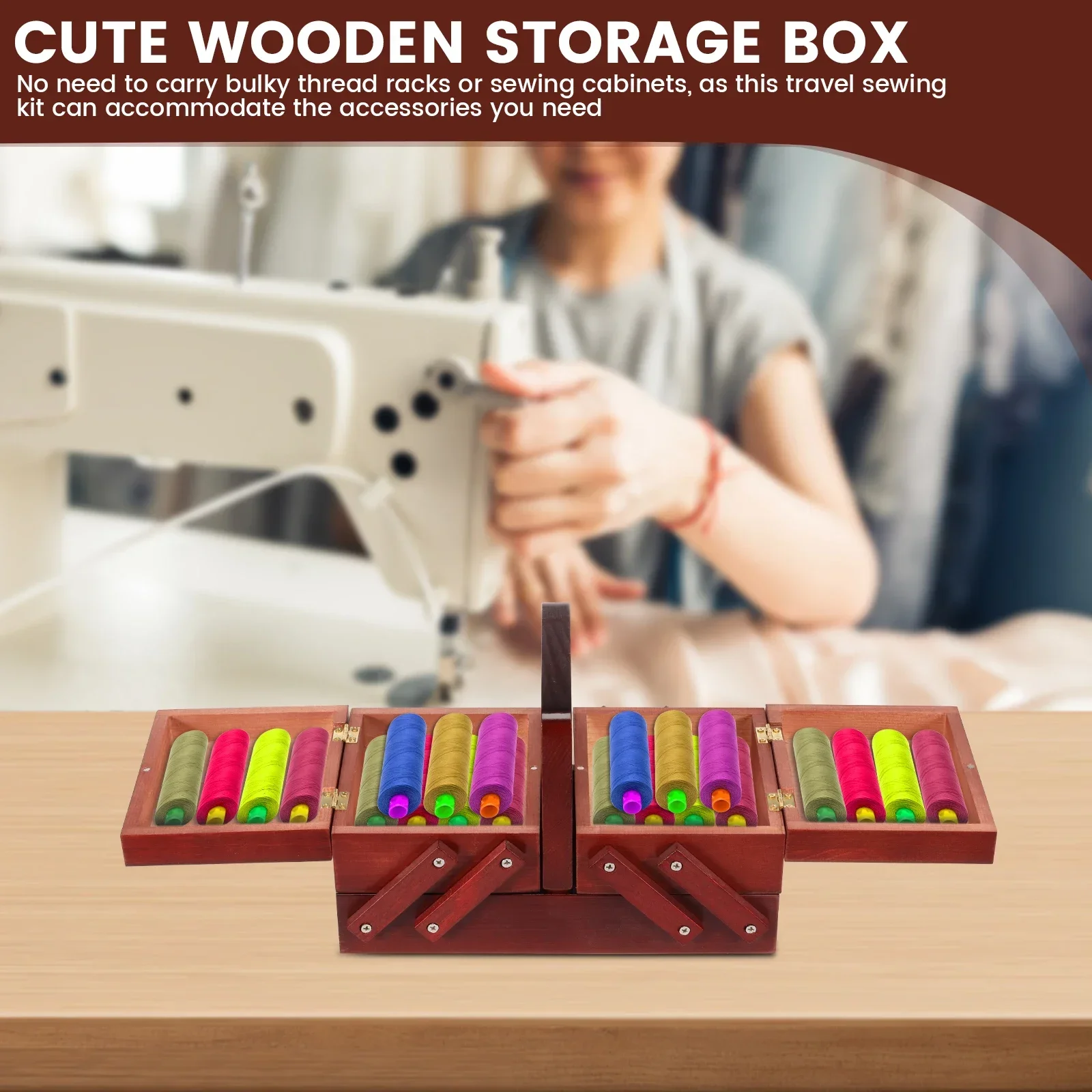 拡張可能な縫製糸箱木製ヴィンテージボビン空の縫製リールバスケ - Thread Bobbins Empty のレビューと価格