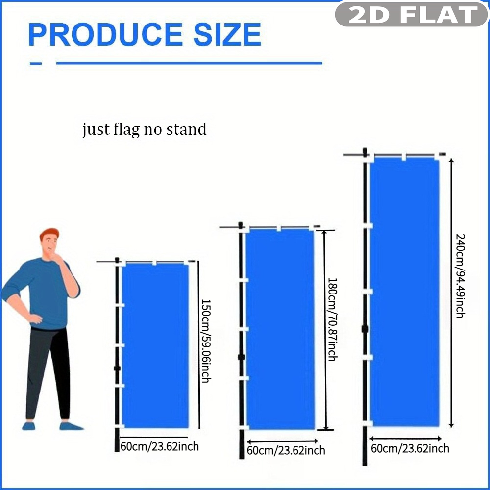 1pc 2D フラットカスタムノボリ旗、屋外屋内装飾広告用バ - Sewing Custom のレビューと価格