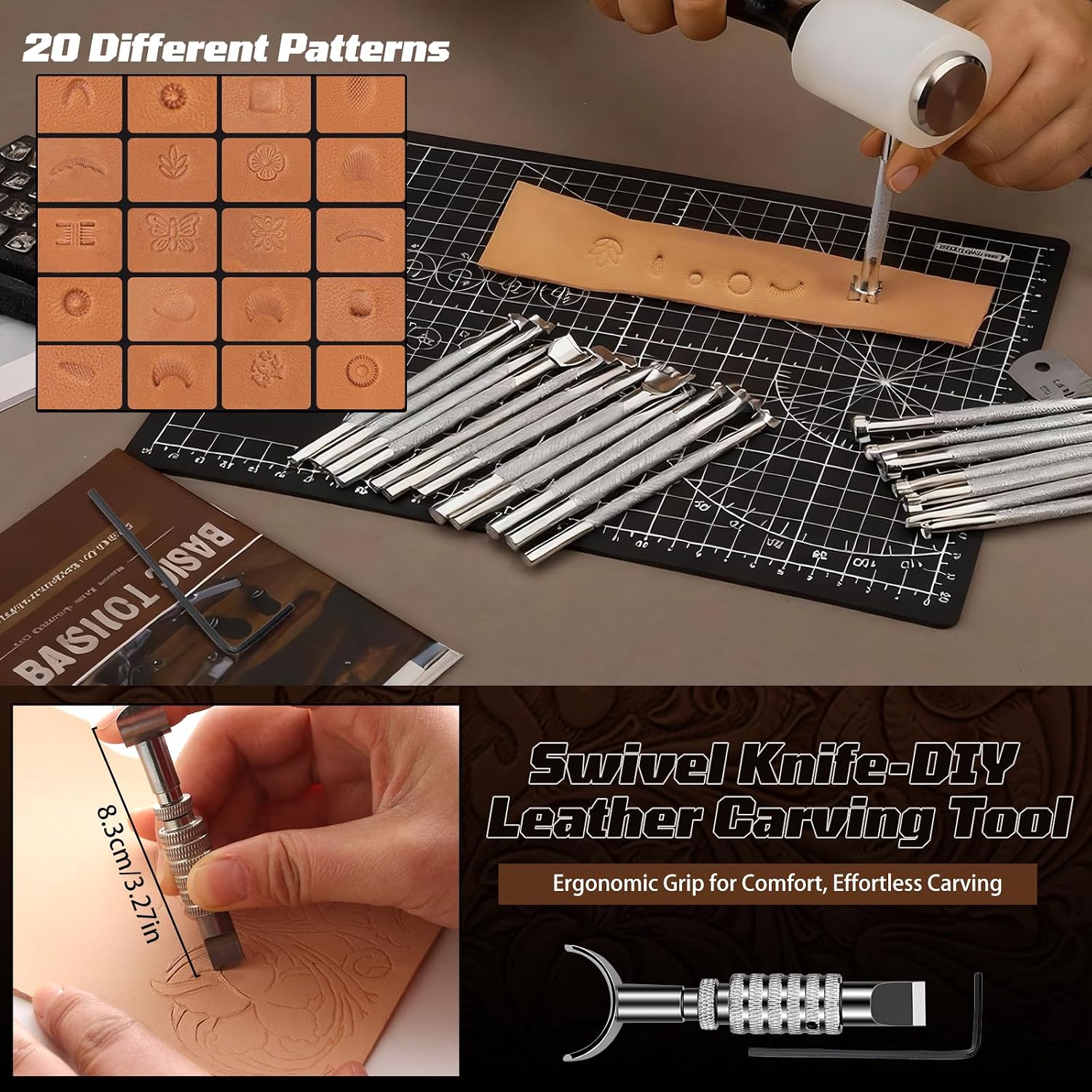革細工キット、革細工道具とクラフトキット、カスタム収納バッグ - Sewing Kit のレビューと価格