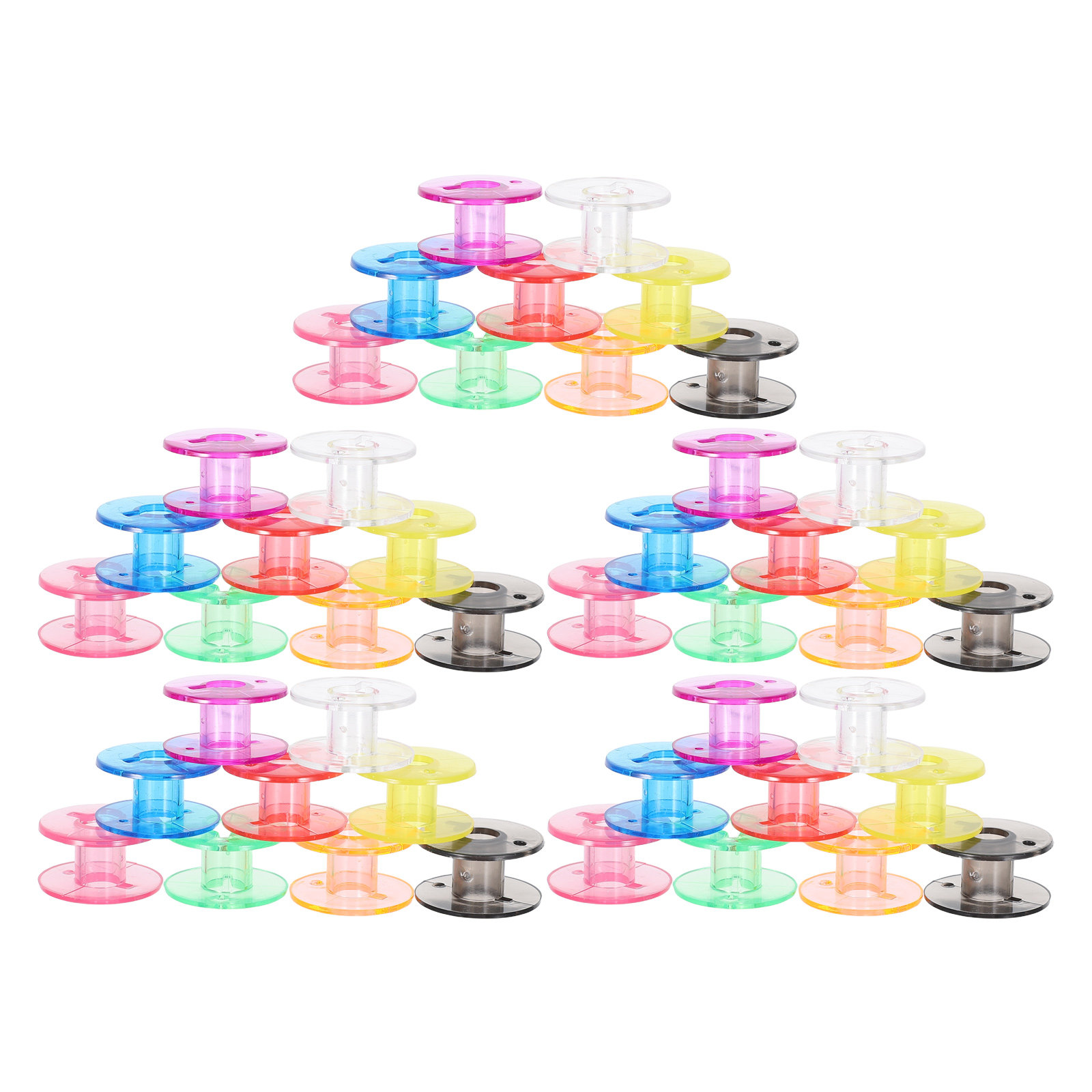 50個入りミシンボビン プラスチック製カラー空糸巻き収納ケー - Thread Bobbins Empty のレビューと価格