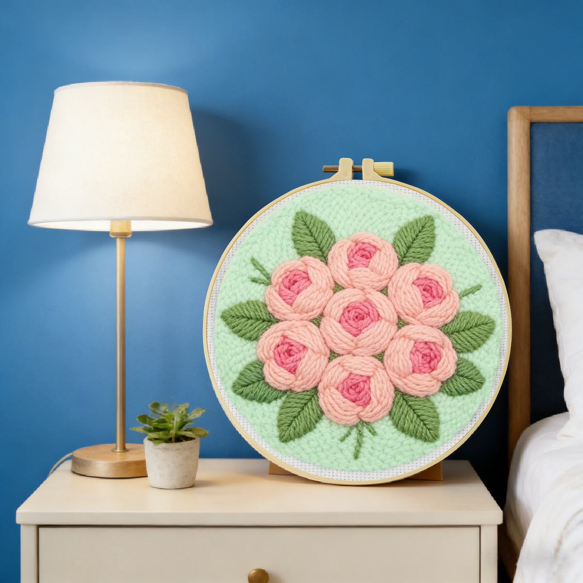 20X20CM/7.87インチフラワーパンチニードル刺繍セッ - Sewing Textile Art のレビューと価格