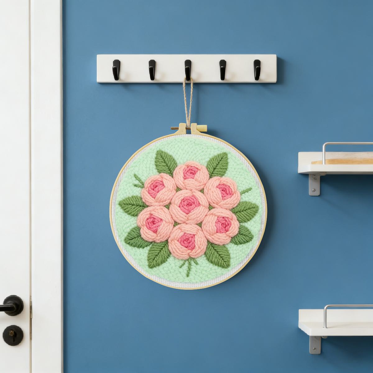 20X20CM/7.87インチフラワーパンチニードル刺繍セッ - Sewing Textile Art のレビューと価格