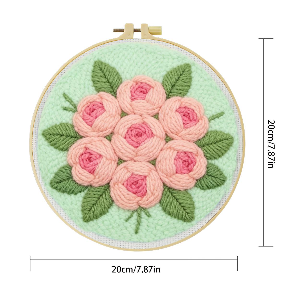 20X20CM/7.87インチフラワーパンチニードル刺繍セッ - Sewing Textile Art のレビューと価格
